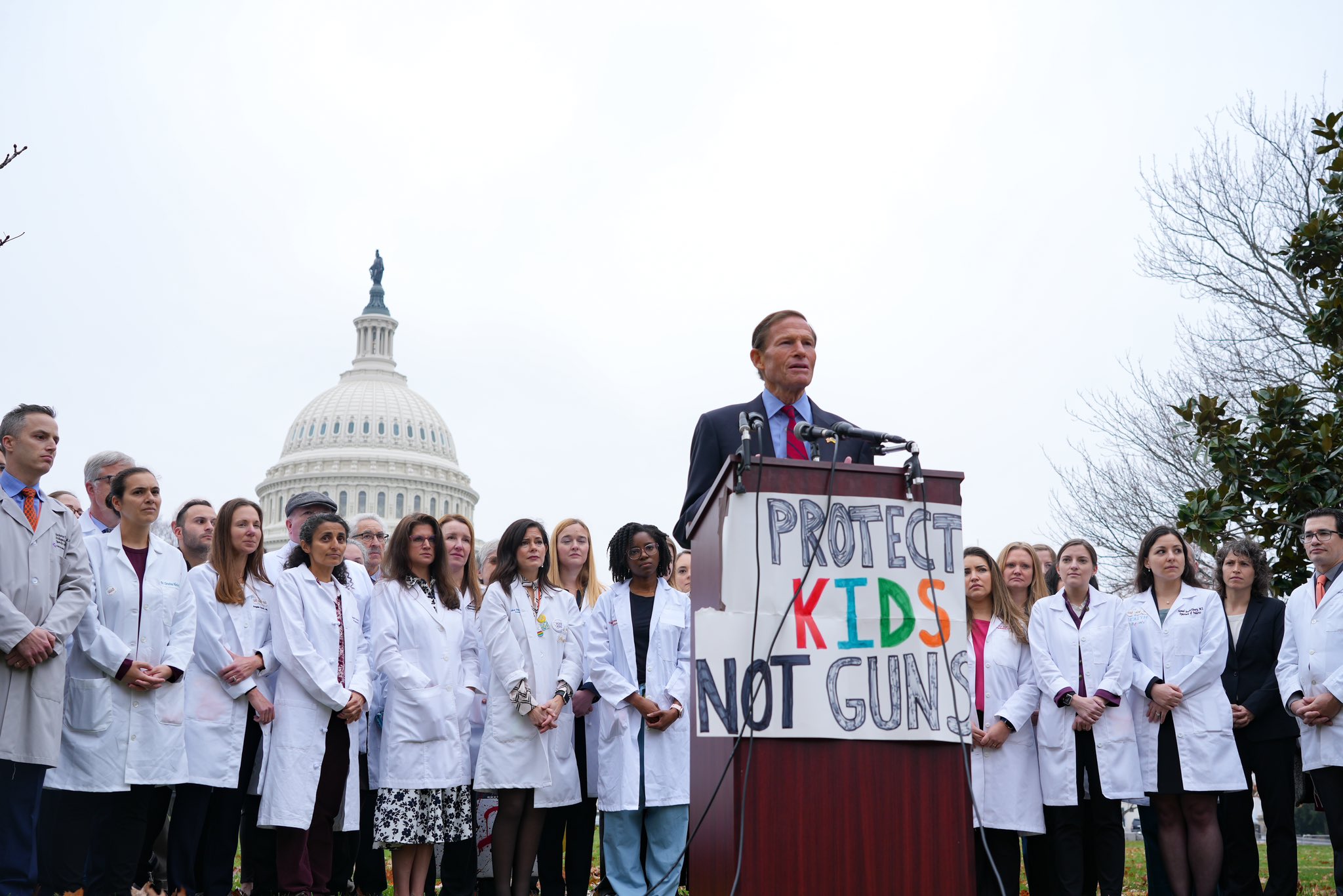 Blumenthal attended a rally hosted by March Fourth, a group of physicians from across the country, to declare that mass shootings are a public health crisis and require a public health solution. 